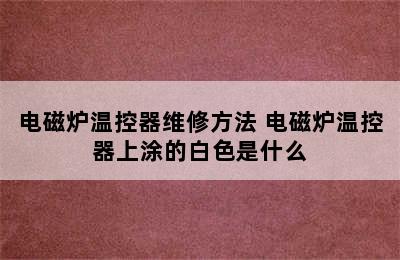 电磁炉温控器维修方法 电磁炉温控器上涂的白色是什么